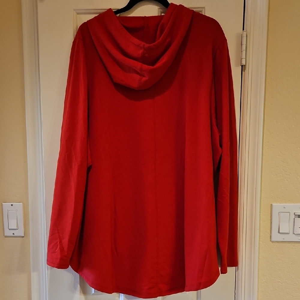 Livi Active Red Oversized Long Sleeve Hoodie - Picture 11 of 13